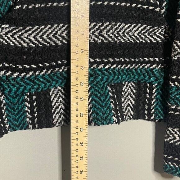 Baja Mexican Poncho Green Hoodie Surfer Skater Rug Jacket Unisex Medium - Picture 5 of 7